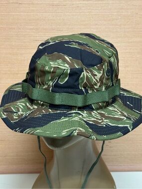 Tiger Stripe Camo Type II Tropical Jungle Boonie Sun Hat Cap Size 7-1/2
